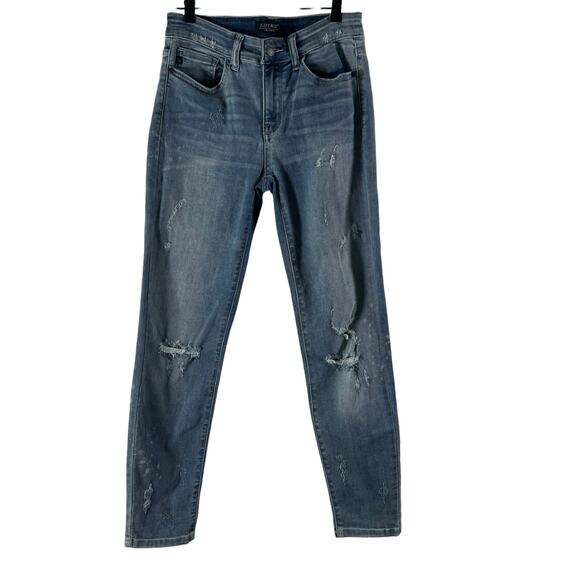 Judy Blue Womens Relaxed Fit Distressed Light Wash Stretch Mid Rise 5/27 - Picture 1 of 9